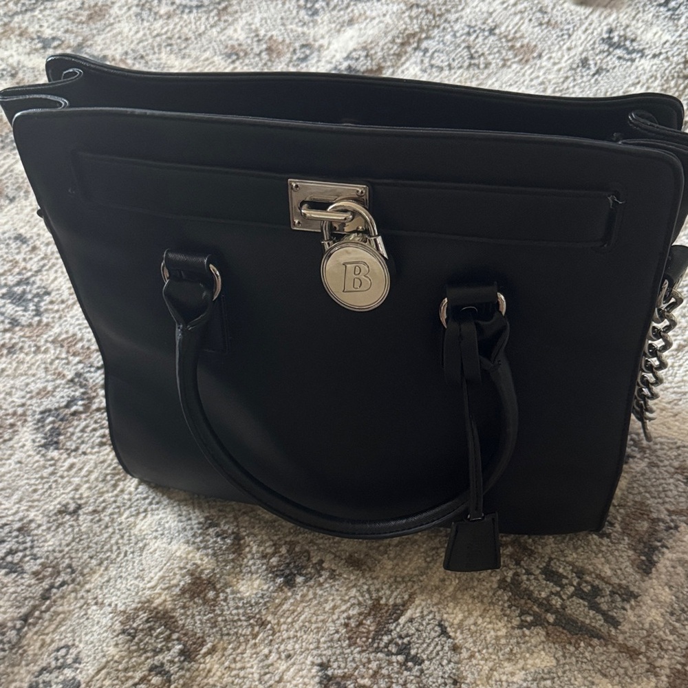 BaByliss Black Satchel with Silver Hardware